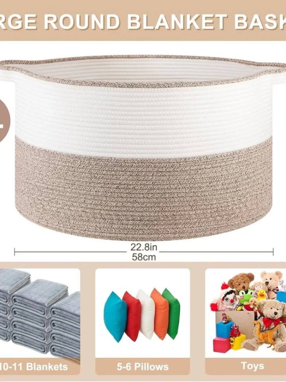New In Sealed Package - Large Blanket Basket